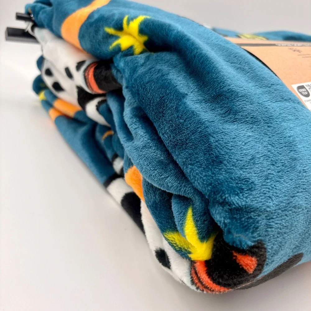 Wrangler Oversized Ultra Plush Throw Halloween Ghost Cactus Teal 60x70 Blanket